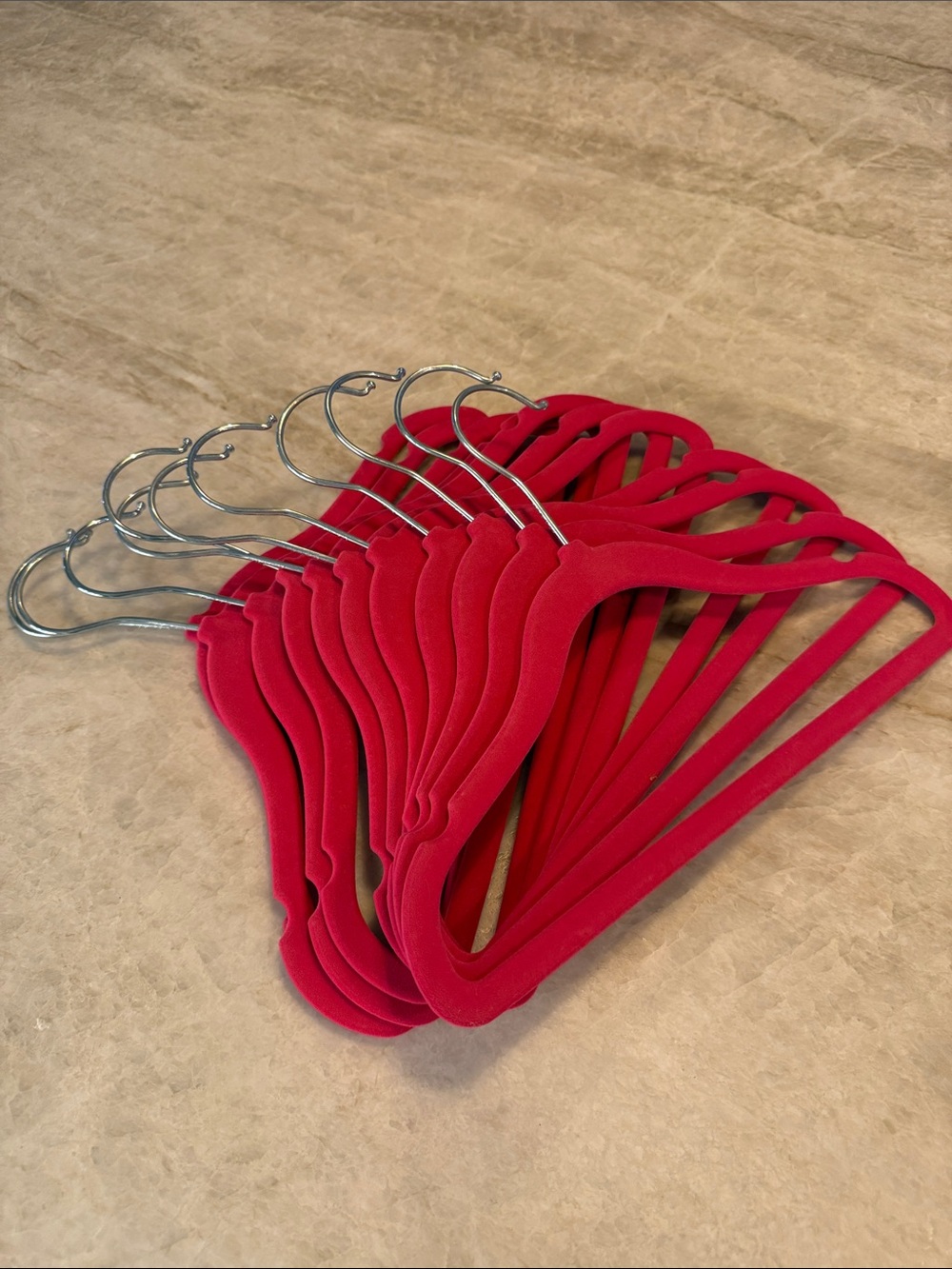 Pink/Child Size Velvet Slim Non-Slip Hangers - 11 Pack